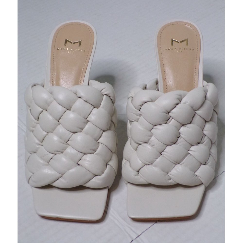 🆕 MARC FISHER Dakina Woven Slides Sandals Shoes Ivory 7 - Picture 12 of 14